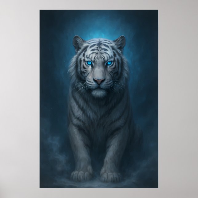 White Tiger – Mystical Fantasy Portrait – ManJiang Poster (Vorne)