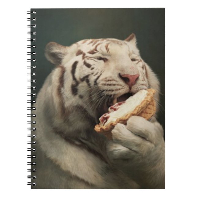 White Tiger Pie Notes – Elegant Notebook Notizblock (Vorderseite)