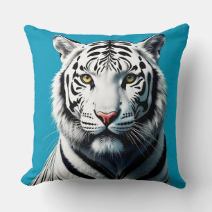 White Tiger Pop Kunst - Dichtung und Musik Kissen