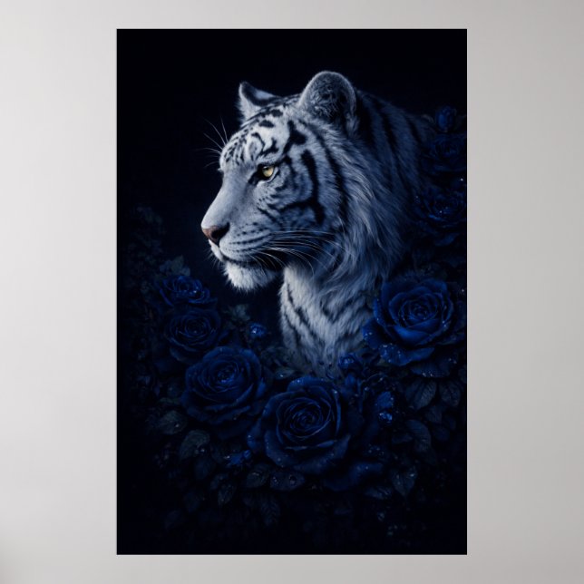 White Tiger Portrait – Calm Power and Silent Gaze Poster (Vorne)
