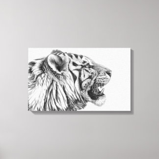 White Tiger Profil von Svetlana Ledneva Schukina Leinwanddruck