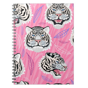 White Tiger Roar: Dschungel-Regenwaldmuster Notizblock