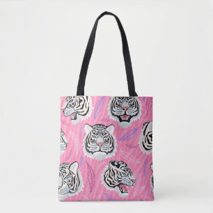 White Tiger Roar: Dschungel-Regenwaldmuster Tasche