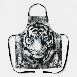 White Tiger Schürze - Weißer Tiger Zeichnend