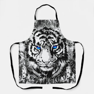 White Tiger Schürze - Weißer Tiger Zeichnend