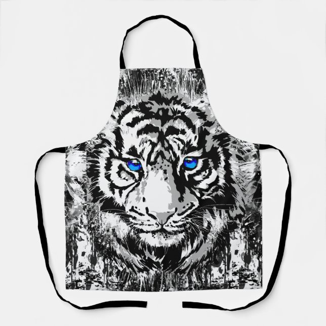 White Tiger Schürze - Weißer Tiger Zeichnend (Vorderseite)
