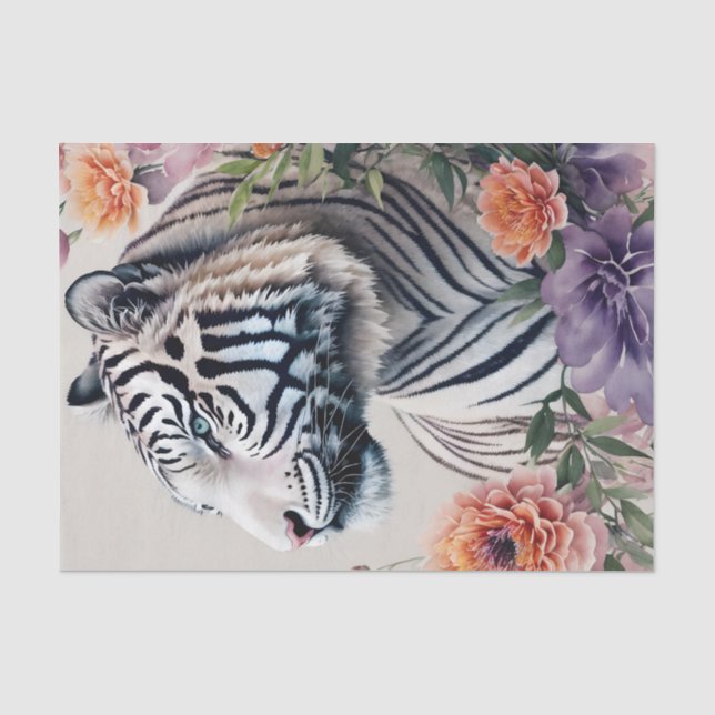 White Tiger Stripes Seidenpapier (Vorderseite)