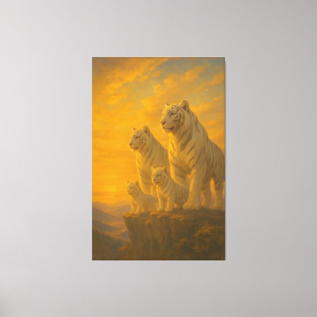 White Tiger • Sunlit Peak Ancestral Lineage | ManJ Leinwanddruck (Vorderseite)