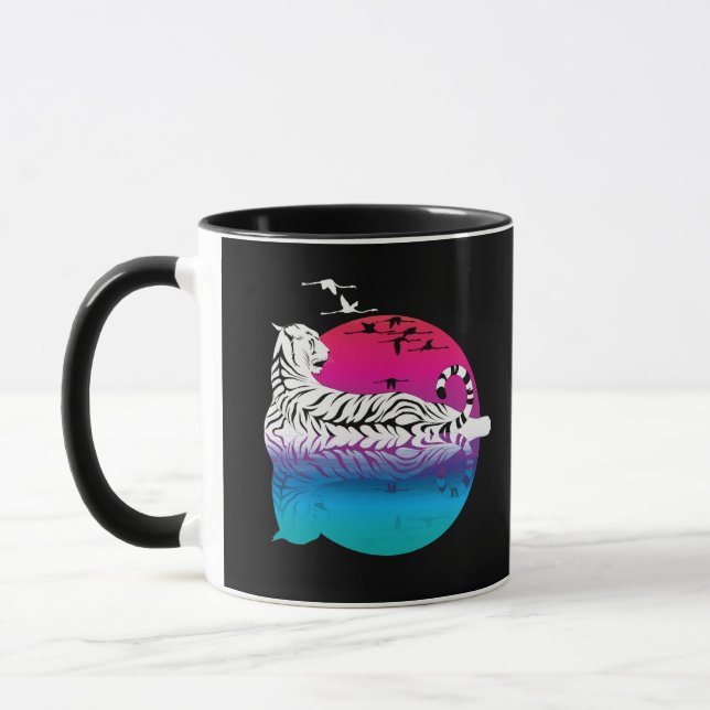 White Tiger Sunset Tasse (Links)