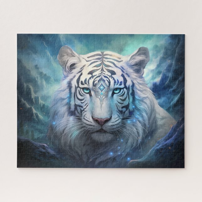 White Tiger Surreal Mysasy Fantasy Art (Horizontal)