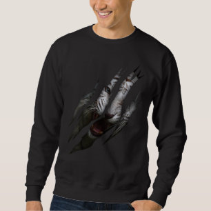 White Tiger Torn Claw Wild Safari Tierkatze Sweatshirt