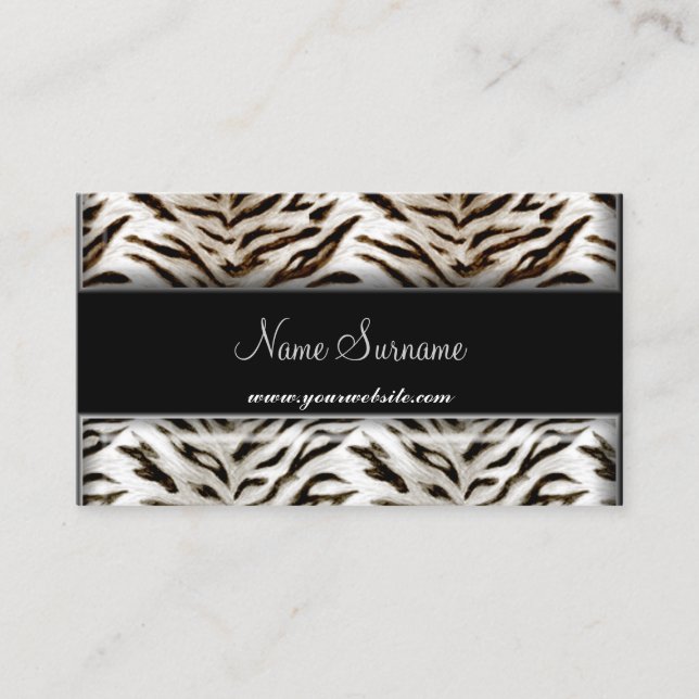 White Tiger und Black Business Card Visitenkarte (Vorderseite)