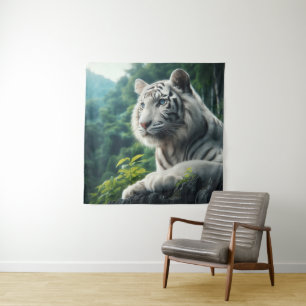 White Tiger Wandteppich