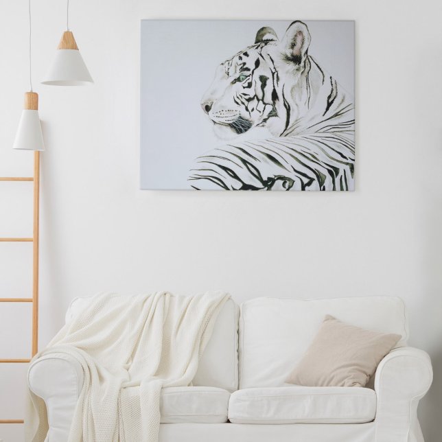 White Tiger Watercolor Leinwanddruck (Von Creator hochgeladen)