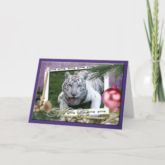White Tiger Weihnachtsgrüßkarte Feiertagskarte