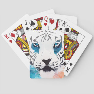 White Tiger Wild Nature Tierfarben Malerei Spielkarten