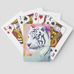 White Tiger Wild Nature Tierfarben Malerei Spielkarten