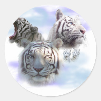 White Tigers Runder Aufkleber