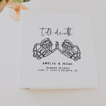 White Till Death Skeleton Hände Hochzeitsplaner