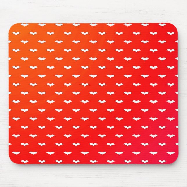 White Tiny Bats Red Mousepad (Vorne)