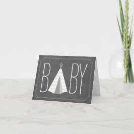 White Tipi Baby Card - Chalk Dankeskarte