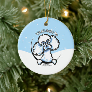 White Toy Poodle alles rund um mich Weihnachten Keramik Ornament