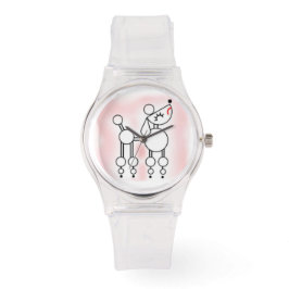 White Toy Poodle Girly Pink Watch Armbanduhr