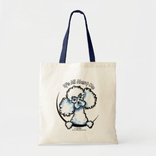 White Toy Poodle ist alles über mich Tragetasche