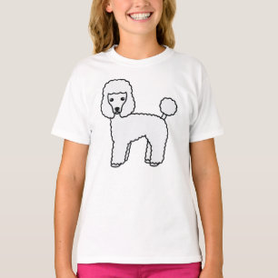 White Toy Poodle Niedlicher Cartoon Dog T-Shirt