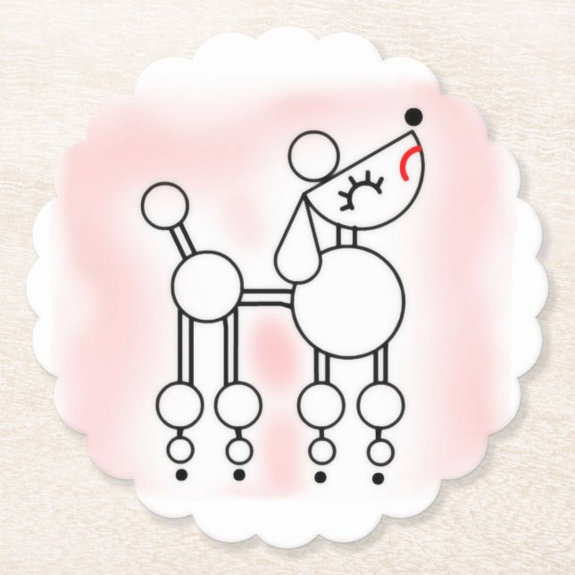 White Toy Poodle Paper Untersetzer (Vorderseite)