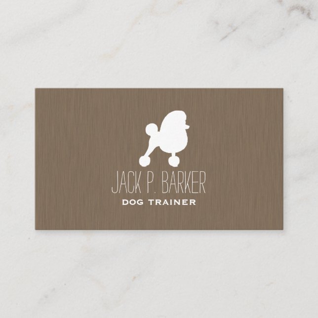 White Toy Poodle Silhouette Visitenkarte (Vorderseite)