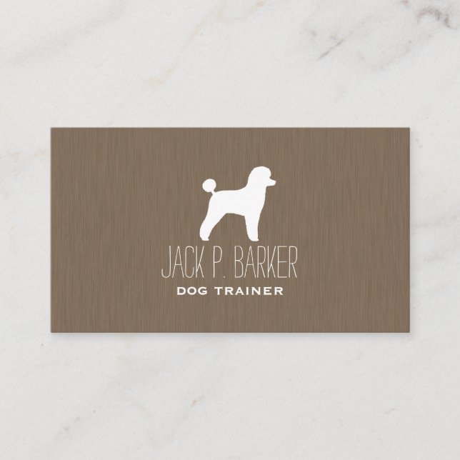 White Toy Poodle Silhouette Visitenkarte (Vorderseite)