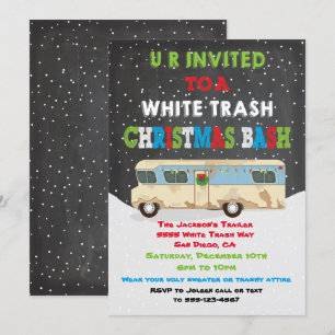 White Trailer Trash Weihnachts-Party Bash Einladung