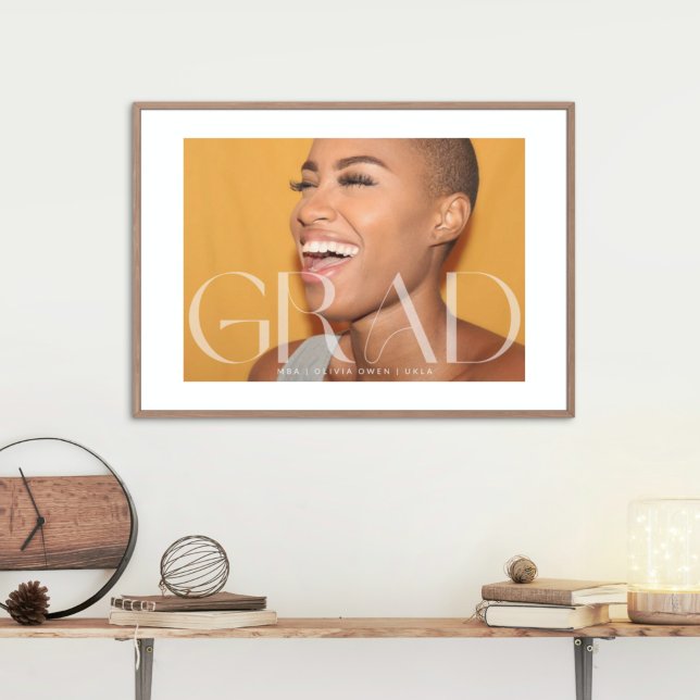 White Transparent Modern Foto Grad 2024 School Poster (Von Creator hochgeladen)