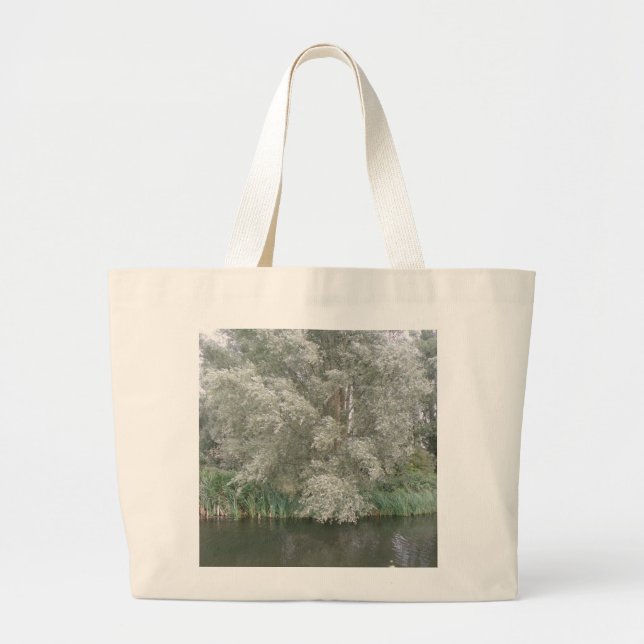 White Tree and River Landscape Bag Jumbo Stoffbeutel (Vorne)