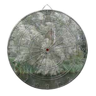 White Tree and River Landscape Dart Board Dartscheibe