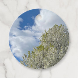 White Tree Blue Sky Clouds Photo Geschenkanhänger