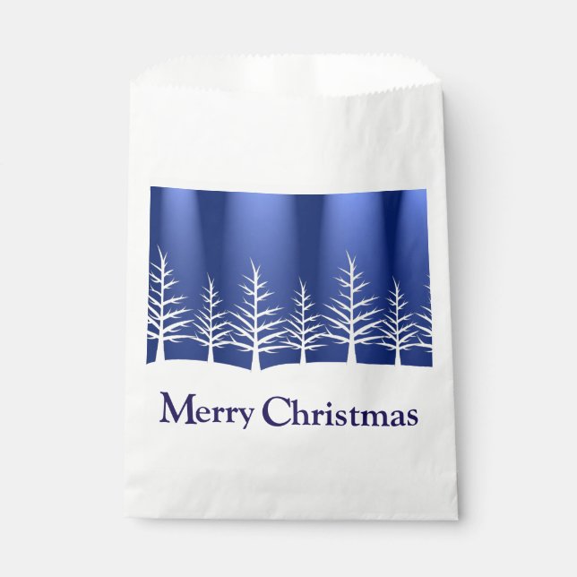 White Tree Silhouetten Elegante Weihnachten Geschenktütchen (Vorderseite)
