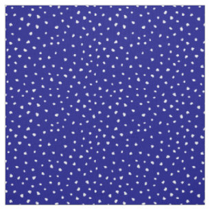 White Trendy Moderne Abstrakte Punkte auf Navy Blu Stoff