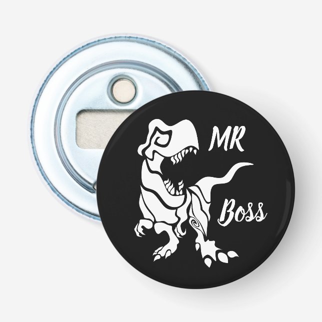 White Trex der Boss Dino Flaschenöffner (Vorderseite)