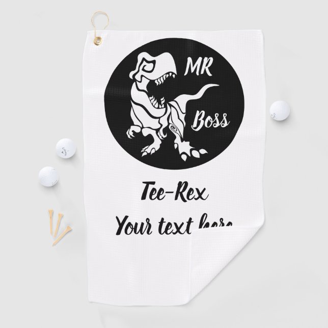 White Trex der Boss Dino Golfhandtuch (Insitu)