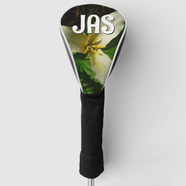 White Trillium Blume Golf Headcover (Vorderseite)