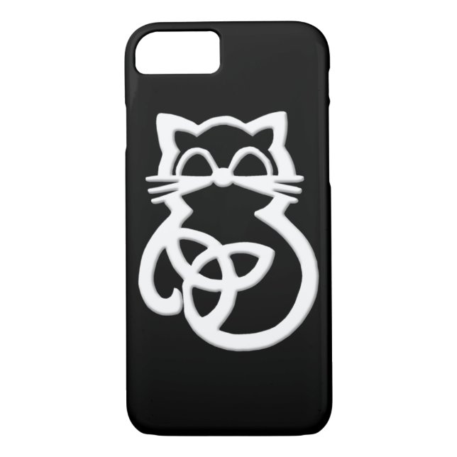 White Trinity Knot Celtic Cat iPhone 8/7 Fall Case-Mate iPhone Hülle (Rückseite)