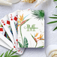 White Tropical Island Monogram Script Gold