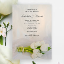 White Tulip Bouquet Frühjahr Einladung zur Hochzei