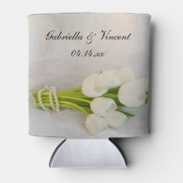 White Tulip Bouquet Spring Wedding Favoriten Dosenkühler