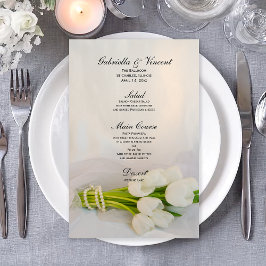 White Tulip Bouquet Spring Wedding Menu