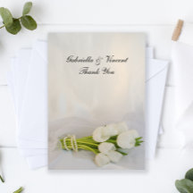 White Tulip Bouquet Wedding Flat Vielen Dank Anmer