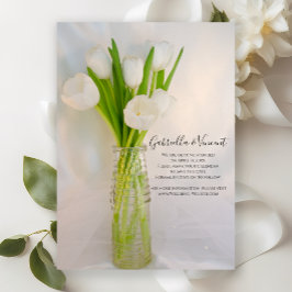 White Tulip in Bottle Spring Wedding Save the Date