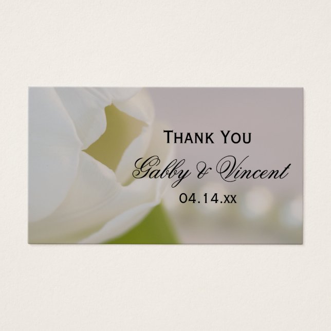 White Tulip und Pearls Wedding Vielen Dank für Ihr (Vorderseite)